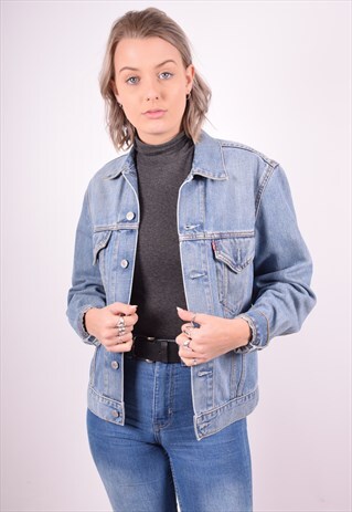 LEVI'S WOMENS VINTAGE DENIM JACKET SMALL BLUE 90S