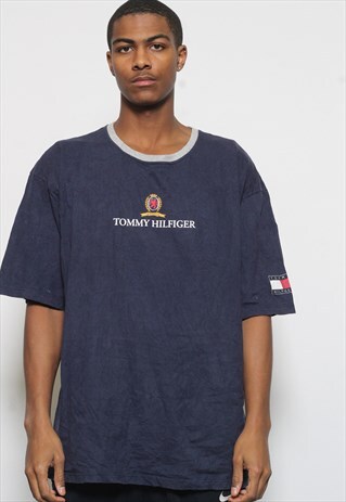 VINTAGE TOMMY HILFIGER LOGO T-SHIRT BLUE