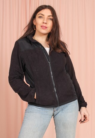 VINTAGE 90S ZIP FLEECE IN BLACK