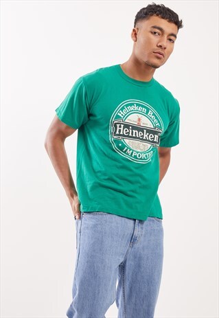 VINTAGE HEINEKEN BEER GRAPHIC PRINT T-SHIRT
