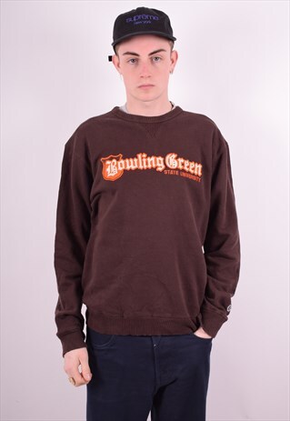CHAMPION MENS VINTAGE SWEATSHIRT JUMPER MEDIUM BROWN 90'S