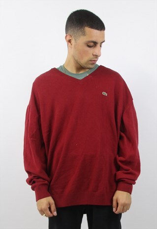 VINTAGE LACOSTE WINE JUMPER