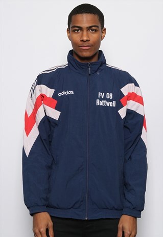 VINTAG ADIDAS LOGO TRACK JACKET NAVY BLUE