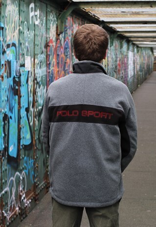 VINTAGE 90S POLO SPORT RALPH LAUREN FLEECE ZIP UP JACKET