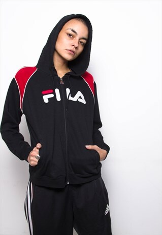 VINTAGE 90S FILA BIG LOGO HOODIE ID:3325