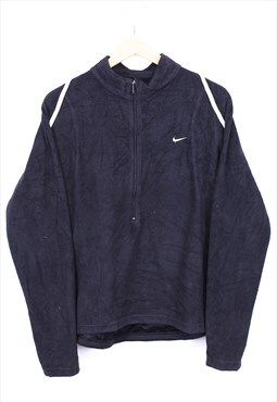 Vintage Nike Fleece Sweatshirt Black Quarter Zip Up Retro