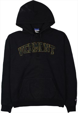 Vintage 90's Champion Hoodie Verment Quater Zip Black