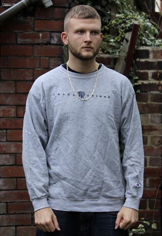 VINTAGE GREY CHAMPION SWEATSHIRT MEDIUM