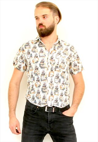 BOATS SUMMER MEN SHIRT SHORT SLEEVE NOVELTY BEACH CHEMISE
