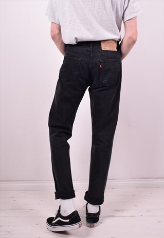 LEVI'S 501 MENS VINTAGE JEANS W30 L32 BLACK 90'S