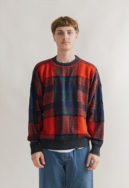 Vintage 90s Carlo Colucci Plain Pattern Winter Jumper Men 