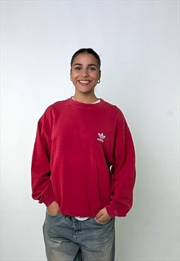 Red 90s Adidas Sweatshirt