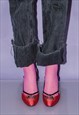VINTAGE Y2K ICONIC HIGH HEEL SHOES IN BLACK AND SHINY RED