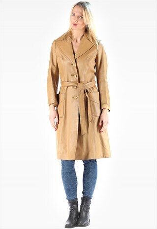 LEATHER TRENCH SPY COAT