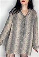 Y2K STYLE SNAKE PRINT TOP WITH FLARED SLEEVES SIZE 20