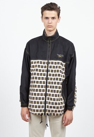 VINTAGE BLACK REEBOK ZIP TRACK JACKET