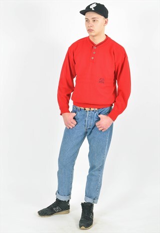 VINTAGE KNITWEAR JUMPER IN RED