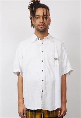 VINTAGE 90'S VERSACE SHORT-SLEEVED WHITE SHIRT