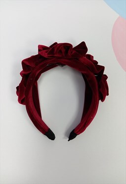 Zara Red Velvet Headband Bows