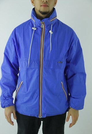 90'S K-WAY WINDBREAKER JACKET BLUE