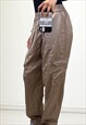 Y2K BAGGY FIT CARGOS BROWN LIGHTWEIGHT TROUSERS 