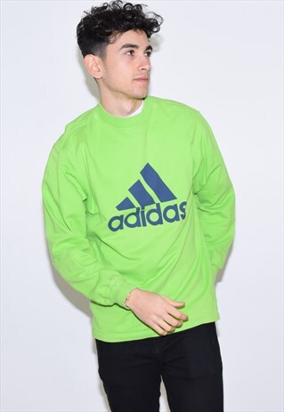 VINTAGE 90S GREEN ADIDAS CREW NECK SWEATSHIRT