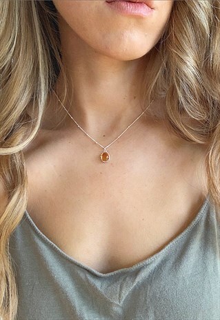 925 STERLING SILVER AMBER NECKLACE