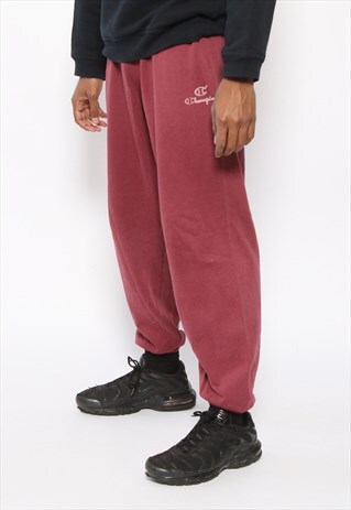 VINTAGE CHAMPION LOGO TRACK BOTTOMS RED