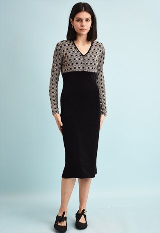 90'S RETRO STRETCH CLASSY SHEATH MIDI DRESS