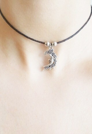 MOON CHOKER - CORD CHOKER WITH BEADS