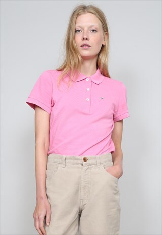 VINTAGE 90'S LACOSTE CORAL PINK POLO T-SHIRT