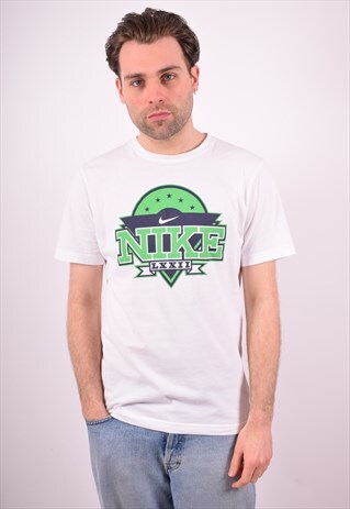 NIKE MENS VINTAGE T-SHIRT TOP MEDIUM WHITE 90S