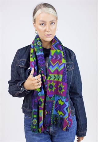 VINTAGE 90S PATTERNED COLOURFUL SCARF