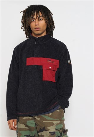 VINTAGE TOMMY HILFIGER JEANS 1/4 BUTTON FLEECE