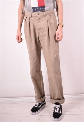 POLO RALPH LAUREN MENS VINTAGE TROUSERS W32 L36 GREY 90S