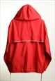 VINTAGE NIKE 1/2 ZIP HOODED SHELL JACKET RED