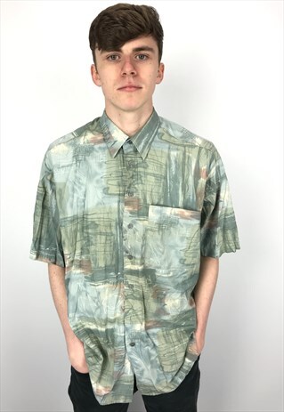 90S VINTAGE C&A PATTERNED FESTIVAL SHIRT