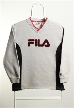 Vintage Fila Script Sweatshirt Grey Black