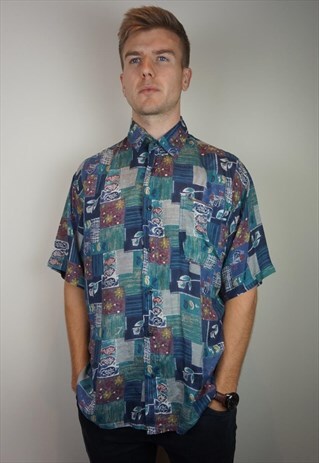PURE SILK PATTERNED SHIRT