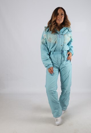 VINTAGE SHIBUYA FULL SKI SUIT SNOW SPORTS UK S 10 (J2T)