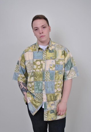 ABSTRACT PRINT VINTAGE SHIRT, 90S LEE COOPER HAWAII SHIRT