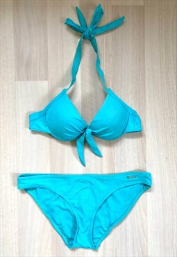 Y2K Blue Halter Neck Bikini