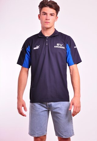VINTAGE PUMA NAVY BLUE POLO SHIRT