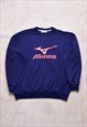 Vintage 90s Mizuno Navy Embroidered Sweater