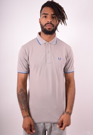 FRED PERRY MENS VINTAGE POLO SHIRT MEDIUM GREY 90S