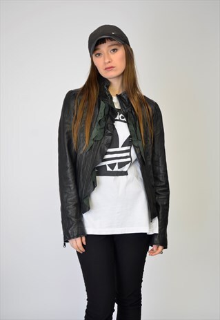 VINTAGE 90S BLACK SUPER SOFT GUESS LEATHER JACKET