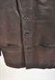 VINTAGE 00S LEATHER SHEARLING COAT