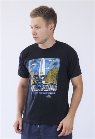 2005 VINTAGE MENS THE SIMPSONS LICENSED BIG LOGO T-SHIRT