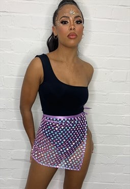 Lilac Flower Sequin Sarong