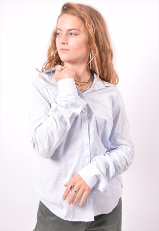 VINTAGE CALVIN KLEIN SHIRT STRIPES BLUE